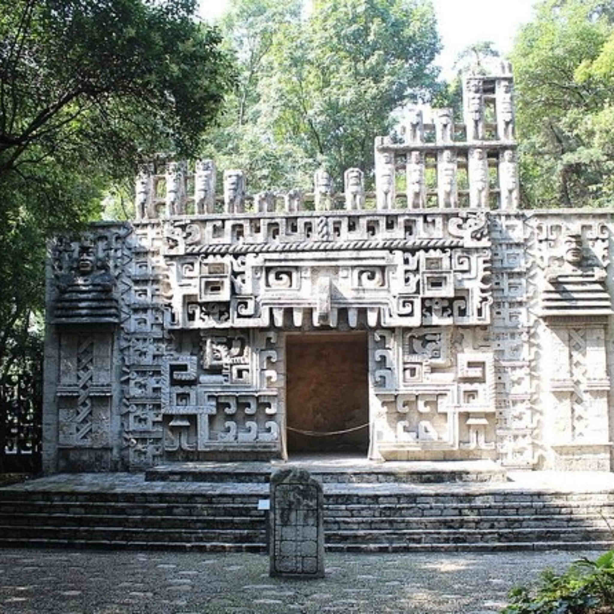 Replica of the Mayan Temple of the Foliated Cross at the National Museum of Anthropology.
